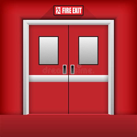 Fire Exit Door Vector Illustration Stock Vector Illustration Of