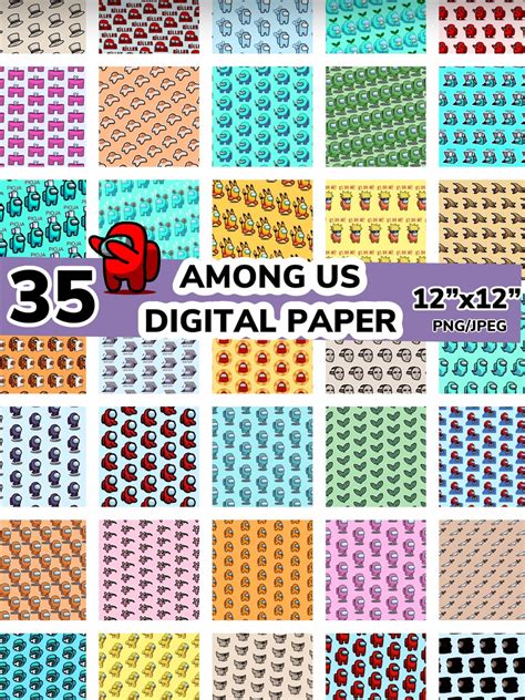 Among Us Digital Paper Etsy