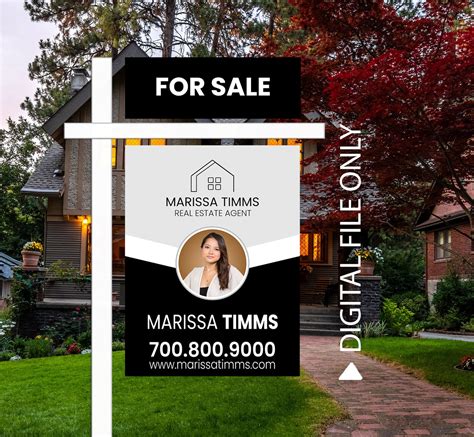 Real Estate Agent Yard Sign Design With 4 Riders For Sale Etsy