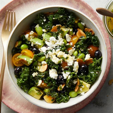 Kale And Avocado Salad With Blueberries And Edamame Recipe Eatingwell