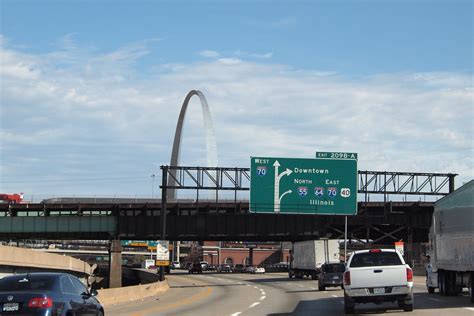 I 55 North Approaching Downtown And Illinois Exit St Louis Mo