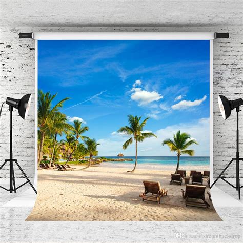 2020 Dream 5x7ft Sea Beach Backdrops Blue Sky Tropical Summer