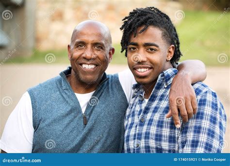 African American Father And His Adult Son Stock Image Image Of