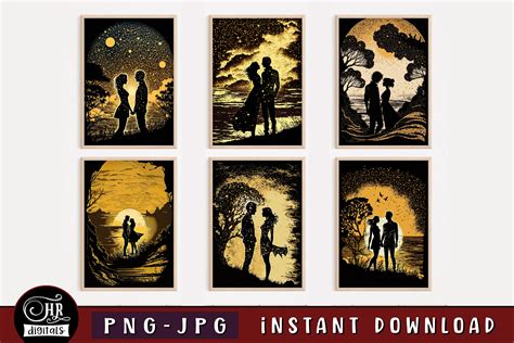 Romantic Couples Silhouette Bundle Of 6 Graphic By Hrdigitals
