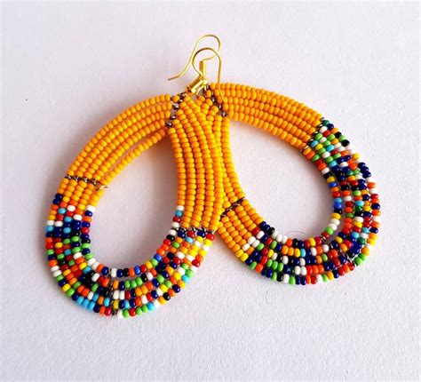 African Beaded Earrings Maasai Earrings African Jewellery Etsy