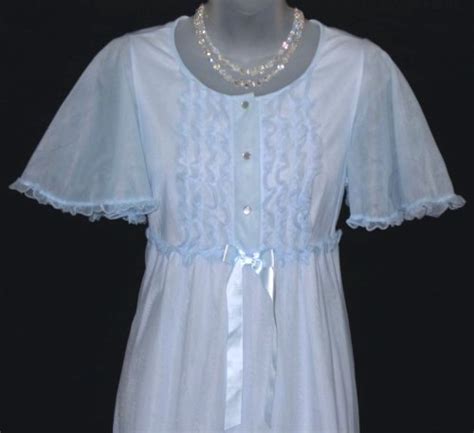 blue chiffon nightgown at classy option ruffled butterfly sleeves