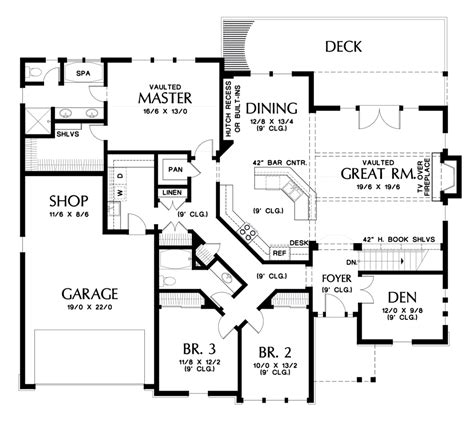 Craftsman Style House Plan 4 Beds 3 Baths 2933 Sqft Plan 48 670