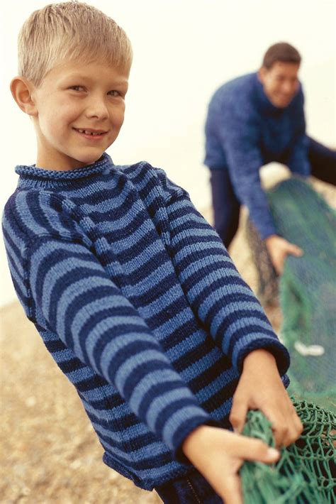 Striped Boys Jumper With Roll Neck Knitting Pattern The Knitting Network