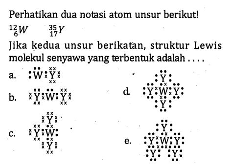 Perhatikan Dua Notasi Atom Berikut W Y Jika K