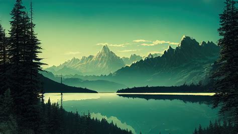 Mountain Lake Reflection In Nature Scenery 4k Wallpaper Pixground