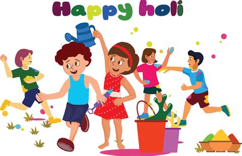 Happy Holi With Kids 6643273 Vector Art At Vecteezy