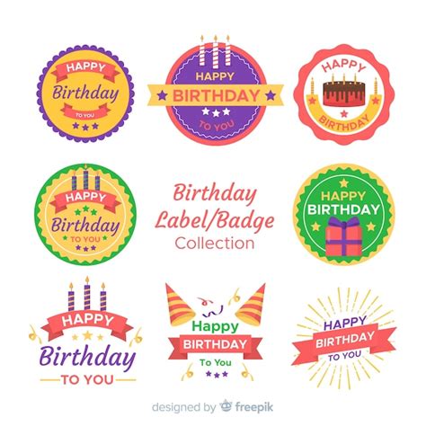 Birthday Badge Collection Vector Free Download