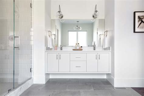 White Bathroom With Grey Floor Tiles Flooring Ideas