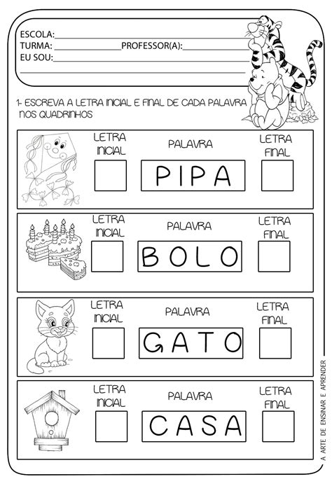 Escreva A Letra Inicial Educa