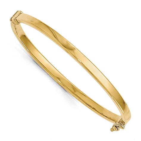 Aa Jewels Solid 14k Gold Polished Hinged Bangle Bracelet 7 4mm