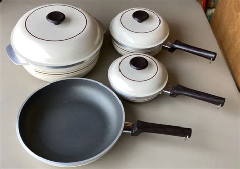 Vintage Regal Ware Cast Aluminum Pans With Lids Cream Color W