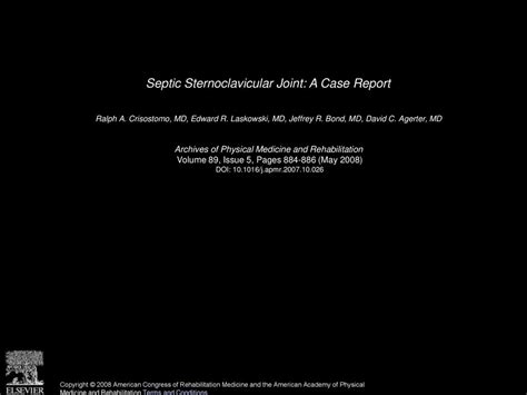 Septic Sternoclavicular Joint A Case Report Ppt Download