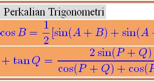 Rumus Konversi Penjumlahan Dan Pengurangan Ke Perkalian Trigonometri