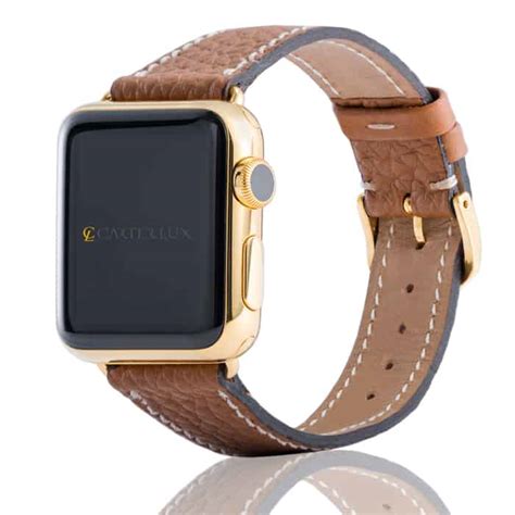 Apple watch 4 40mm gold. Apple Watch Gold Plated with Genuine Fauve Leather Band ...