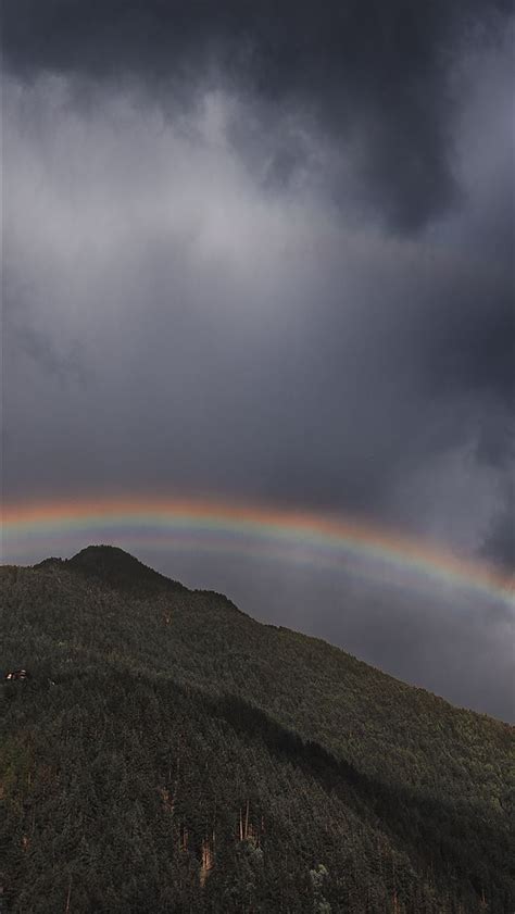 Rainbow Over Mountain Landscape Iphone Wallpapers Free Download