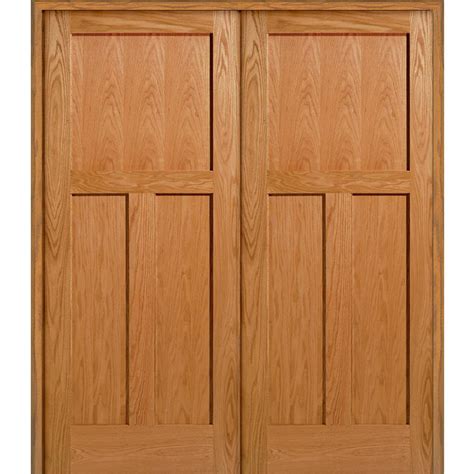 Mmi Door 72 In X 80 In 3 Panel Flat Square Sticking Unfinished Red