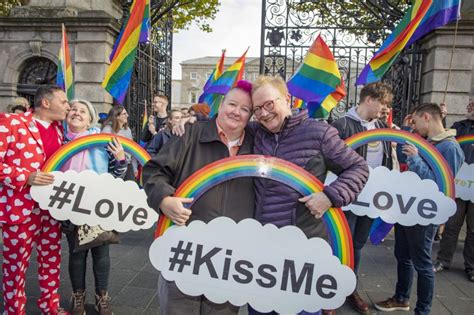 Shift The Hate Away Lgbt Couples Stage Kissing Protest Outside Dáil To