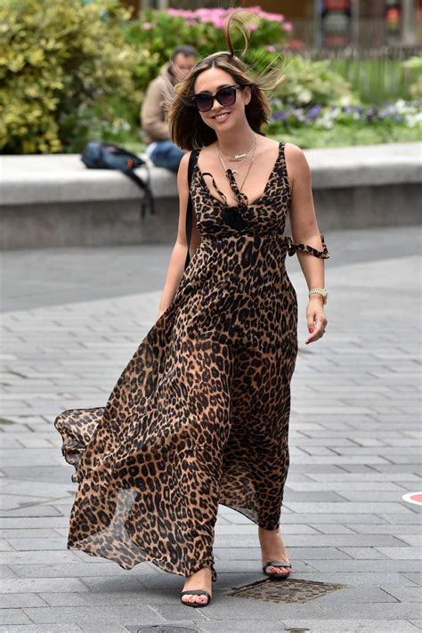 Myleene Klass Shows Off Her New Blonde Hair With Plunging Leopard Print