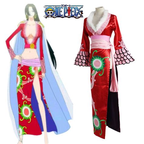 Hot One Piece Boa Hancock Cosplay Costume Party Satin Drill Dress
