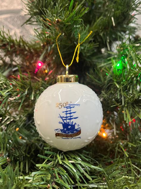 250th Anniversary Holiday Globe Ornament Boston Tea Party Museum T Shop