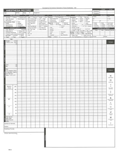 Anesthesia Record Form Complex Form