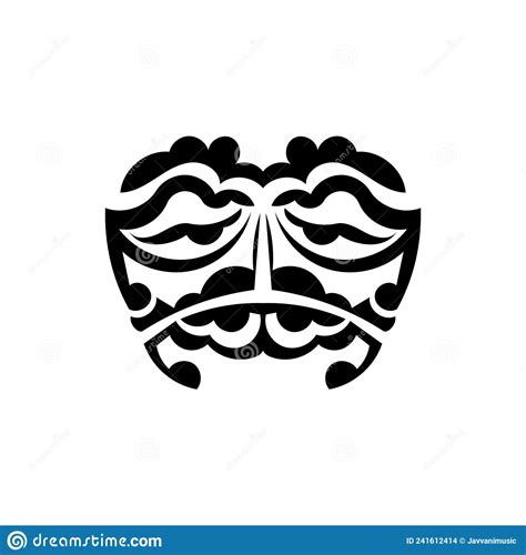 Tribal Mask Traditional Totem Symbol Black Tribal Tattoo Isolated
