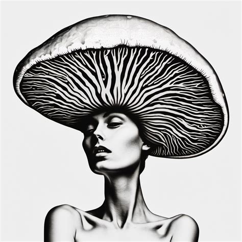 Naked Woman With A Mushroom Head Muse Ai