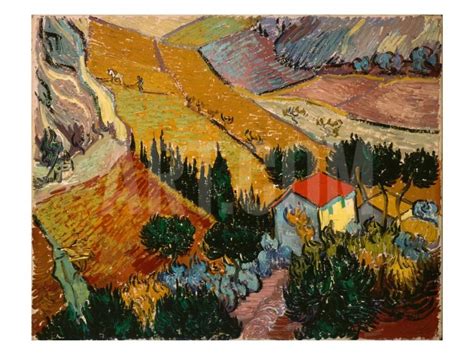Landscape With House And Ploughman Giclee Print Vincent Van