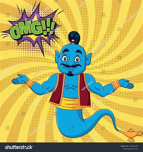 Genie Cute Blue Genie Design Vector Stock Vector Royalty Free