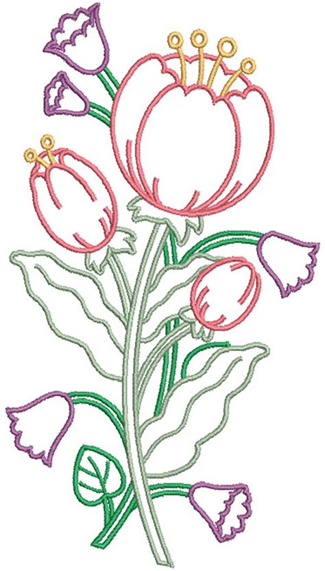 Blooming Flowers 4 Machine Embroidery Designs By JuJu