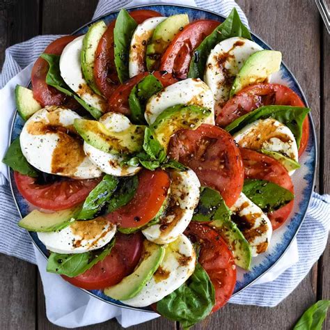 Avocado Caprese Salad With Balsamic Glaze Feasting Not Fasting