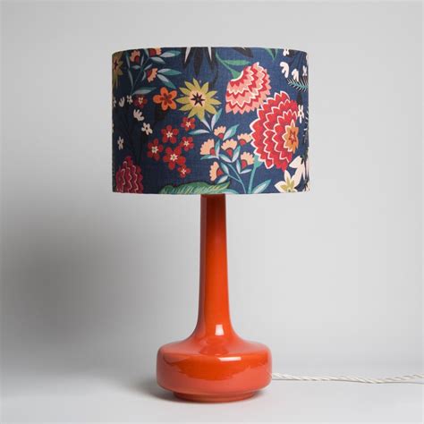 Bell Bottom Orange Table Lamp With Carnation Shade Orange Table Lamps