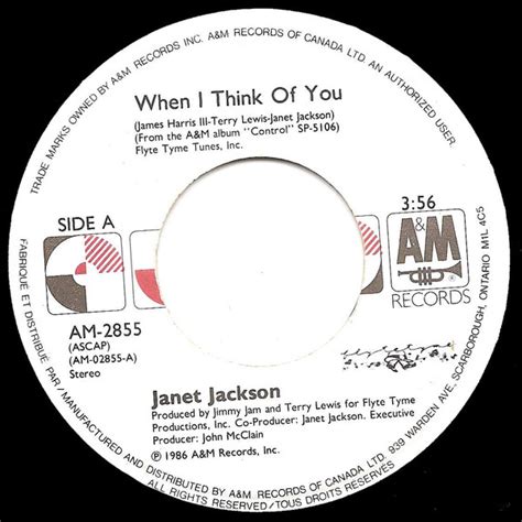 Janet Jackson When I Think Of You 1986 Vinyl Discogs