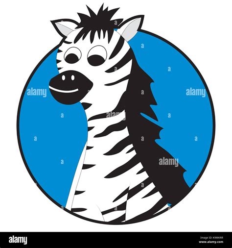 Zebra Sticker Icons Flat Avatar Wild Zebra Character Animal Cartoon