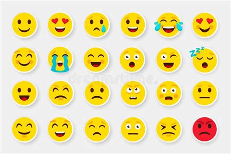 Sistema De Emoji Iconos Digitales Del Vector De Los Objetos De La