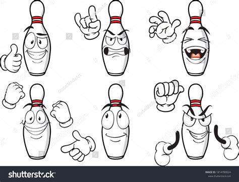 Vector Set Bowling Pins Play Different Stock Vector Royalty Free