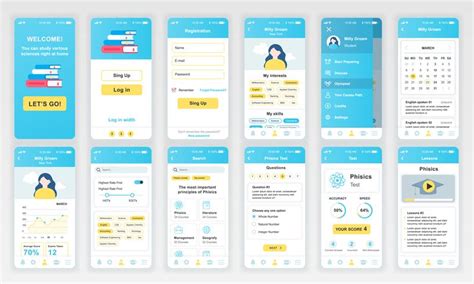 Take a look at these android templates to spark some design ideas for your next mobile creation. Set of UI, UX, GUI screens Education app flat design ...