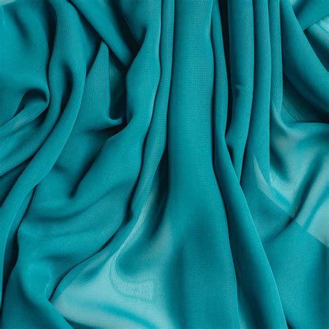 Teal Green Chiffon Fabric On Trend Fabrics