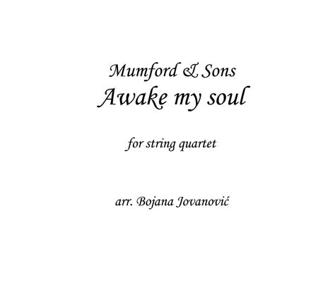 Awake My Soul Sheet Music Mumford And Sons For String Quartet