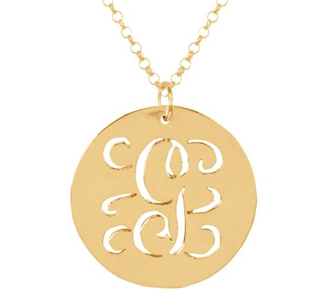 K Gold Plated Sterling Personalized Initial Script Pendant Qvc Com