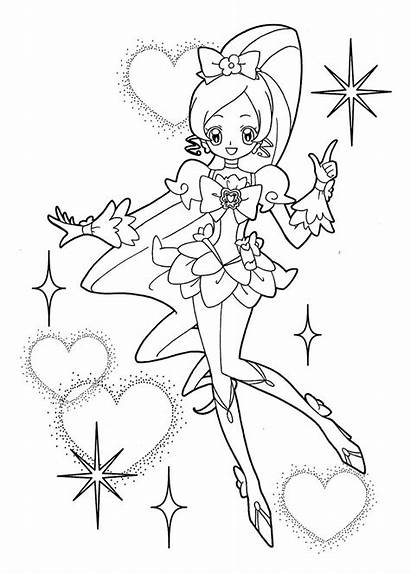 Coloring Pages Pretty Cure Manga Glitter Anime