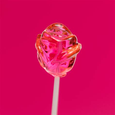 Red 3d Rose Lollipops Long Stem Twinkle Pops For Valentines Day Candy
