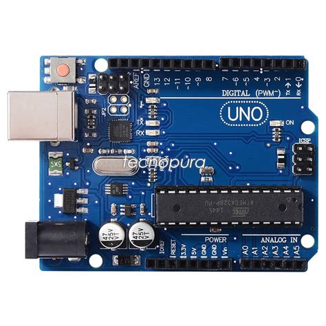 Arduino UNO R3 Mega328p ATmega16u2 Incluye Cable USB Tecnopura