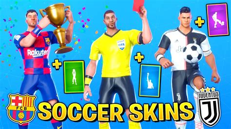 Here's a complete list of fortnite all skins (skin tracker) & daily sales. *NEW* Fortnite Soccer Skins *MESSI & RONALDO* (Barcelona ...