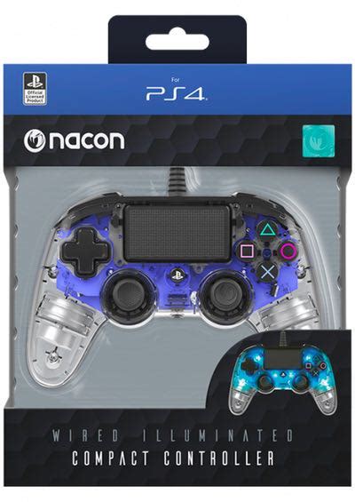 Nacon Wired Compact Controller Illuminated Blue Ps4 Pc E2zstore